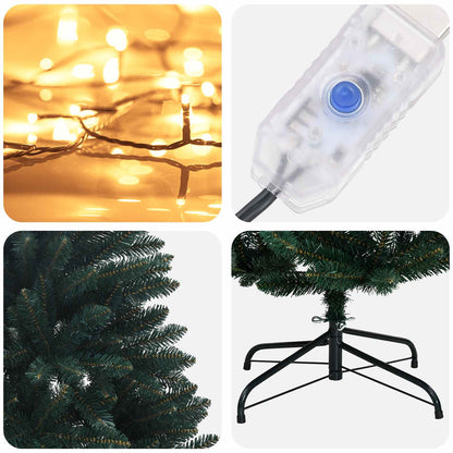 Artificial Hinged Christmas Tree 240 cm 300 LEDs Warm White