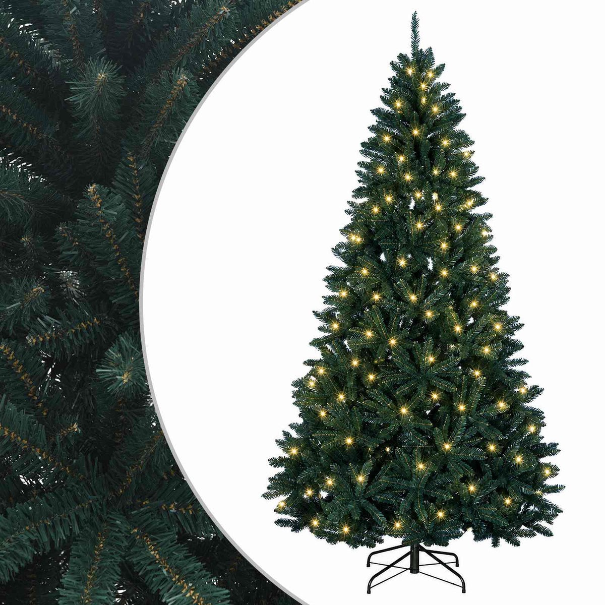Artificial Hinged Christmas Tree 240 cm 300 LEDs Warm White
