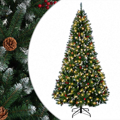Artificial Hinged Christmas Tree 210 cm 300 LEDs Warm White