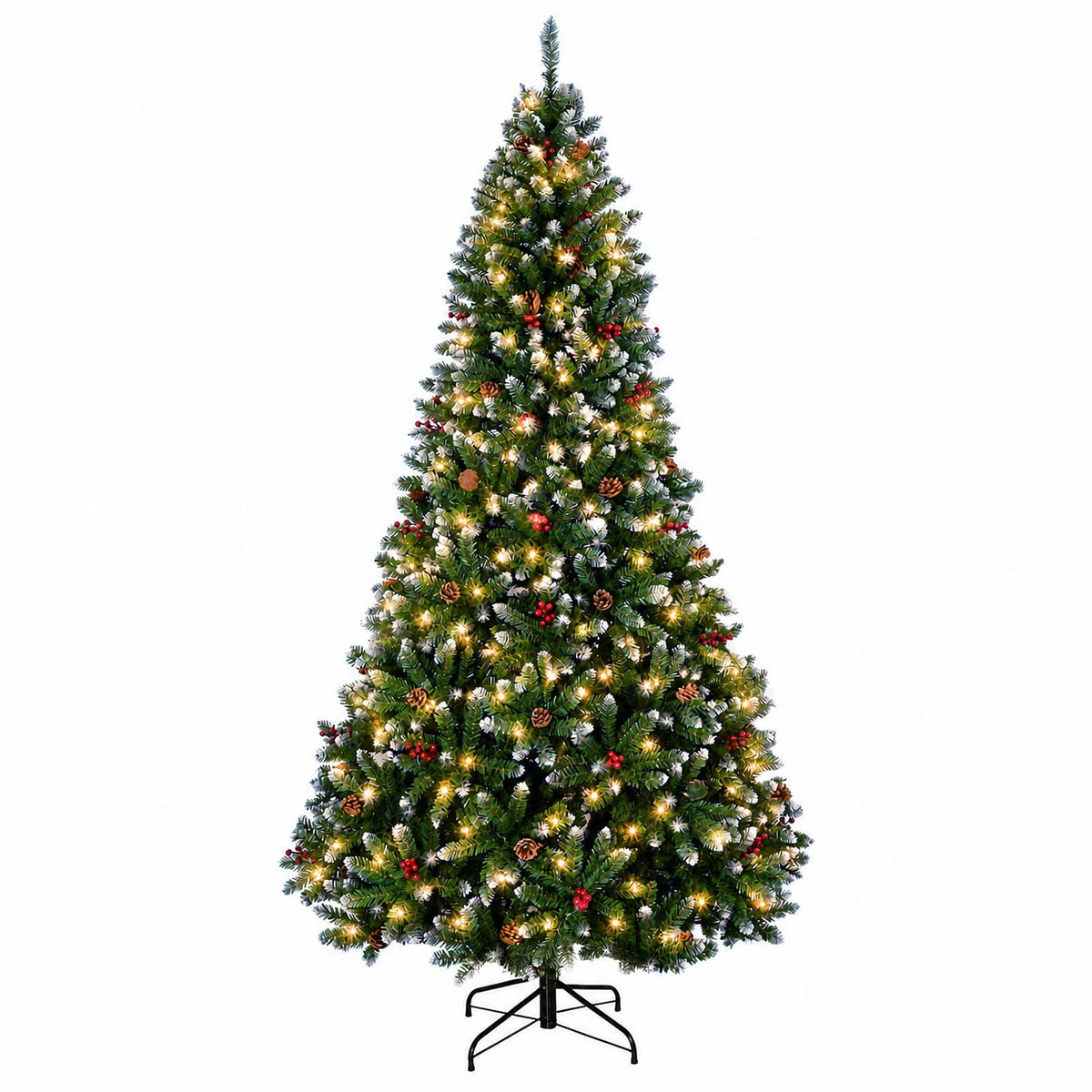 Artificial Hinged Christmas Tree 240 cm 300 LEDs Warm White