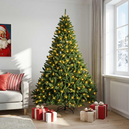 Artificial Hinged Christmas Tree 240 cm 300 LEDs Warm White