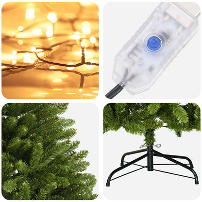 Artificial Hinged Christmas Tree 210 cm 300 LEDs Warm White