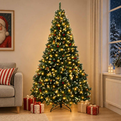 Artificial Hinged Christmas Tree 300 cm 600 LEDs Warm White