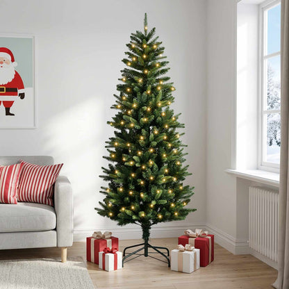 Artificial Hinged Christmas Tree 240 cm 300 LEDs Warm White