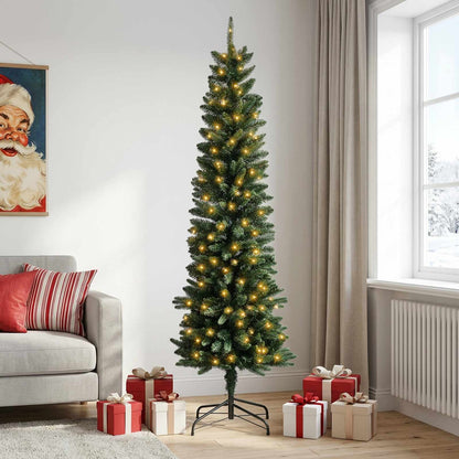 Artificial Slim Christmas Tree 180 cm 300 LEDs Warm White