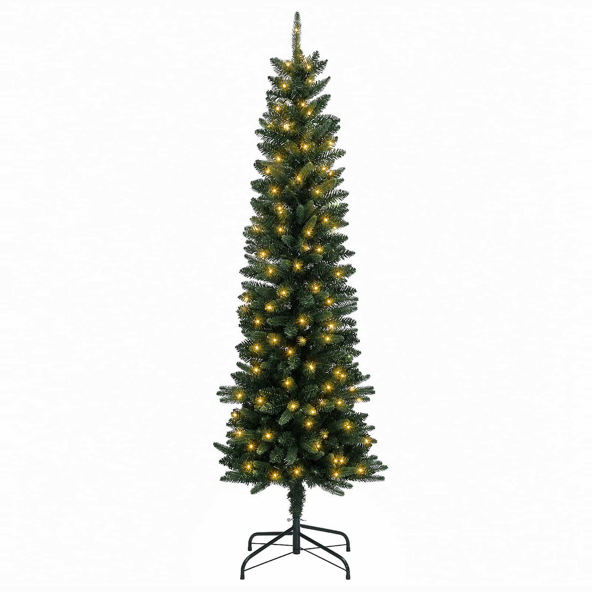 Artificial Slim Christmas Tree 180 cm 300 LEDs Warm White