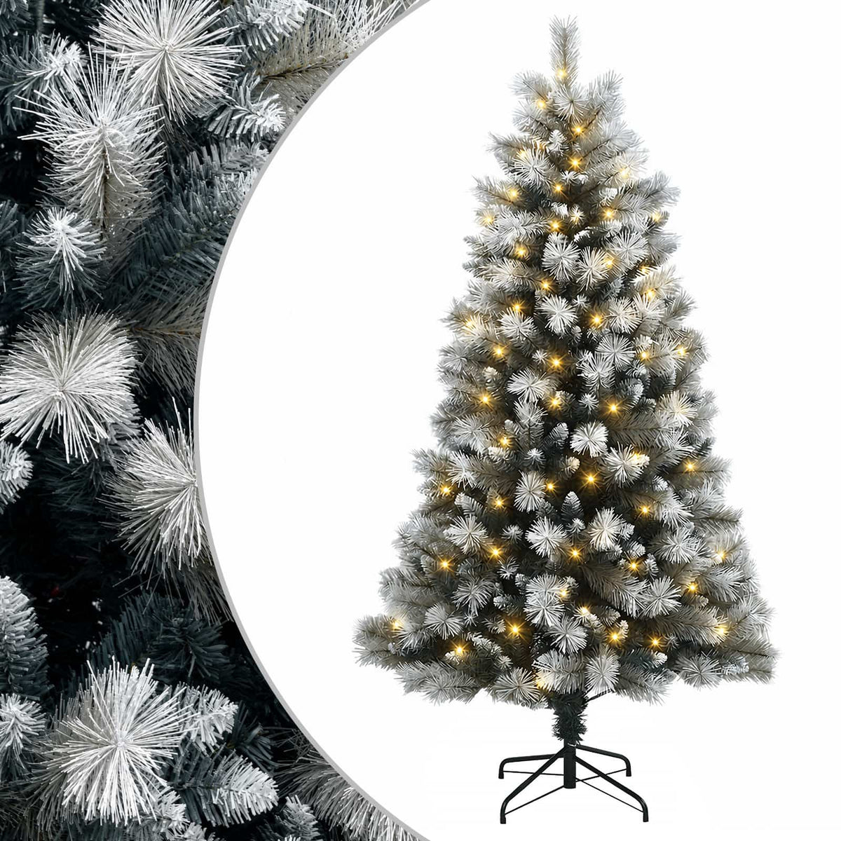 Artificial Hinged Christmas Tree 180 cm 300 LEDs Warm White