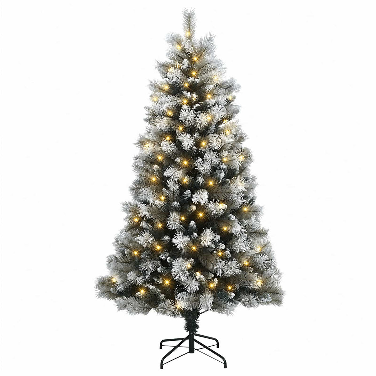 Artificial Hinged Christmas Tree 180 cm 300 LEDs Warm White