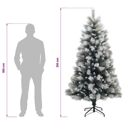 Artificial Hinged Christmas Tree 210 cm 300 LEDs Warm White