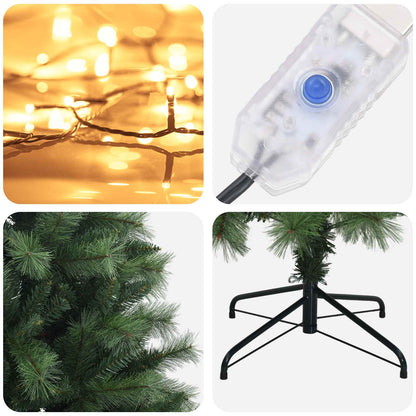 Artificial Hinged Christmas Tree 210 cm 300 LEDs Warm White