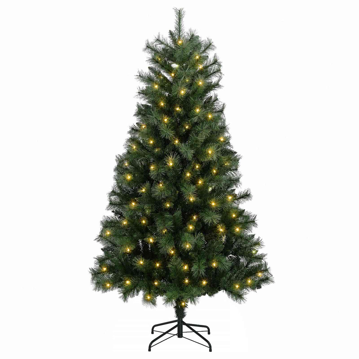 Artificial Hinged Christmas Tree 210 cm 300 LEDs Warm White