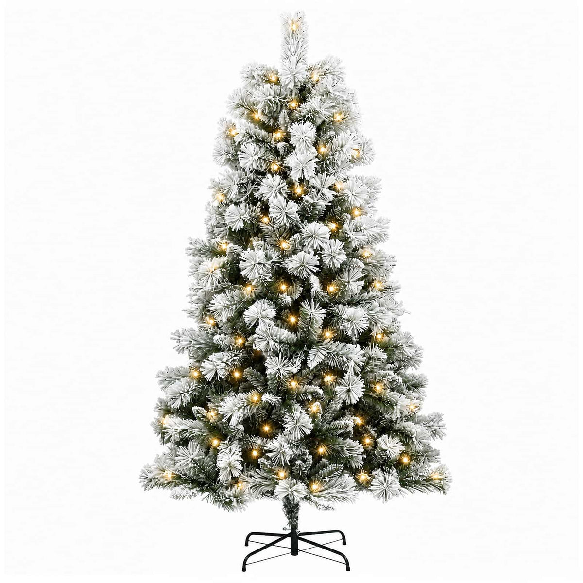 Artificial Hinged Christmas Tree 210 cm 300 LEDs Warm White