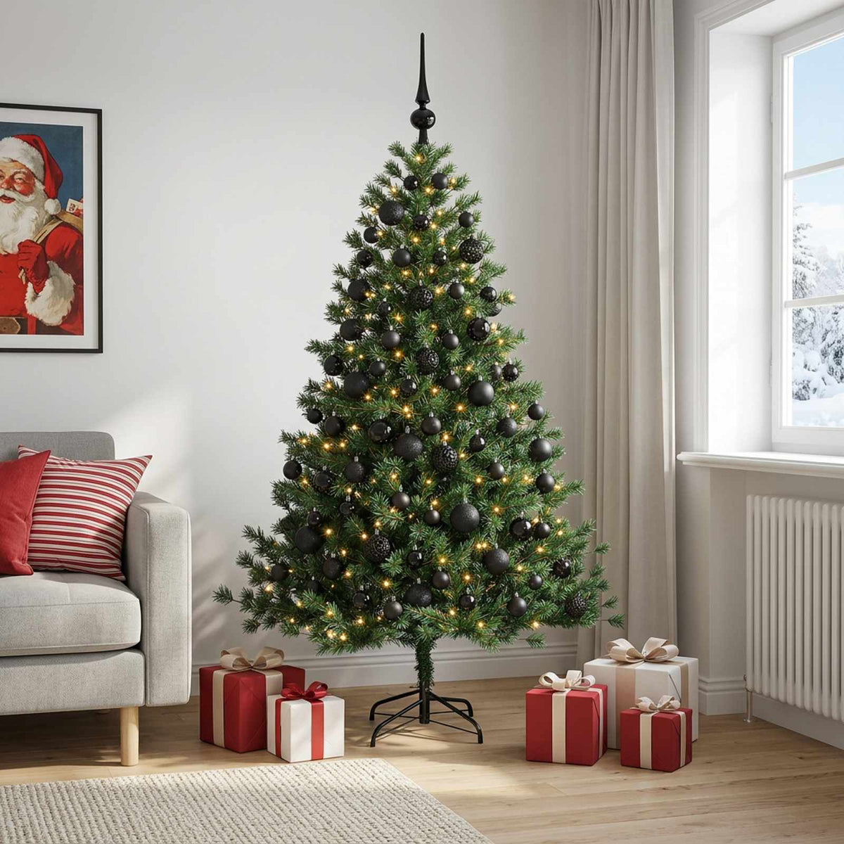 Artificial Christmas Tree with Bauble 240 cm 300 LEDs