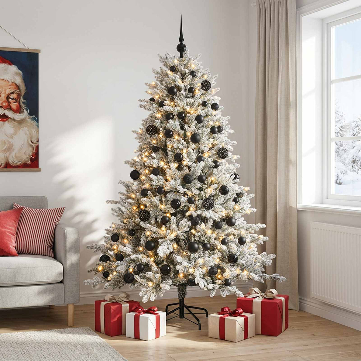 Artificial Christmas Tree with Bauble 210 cm 300 LEDs