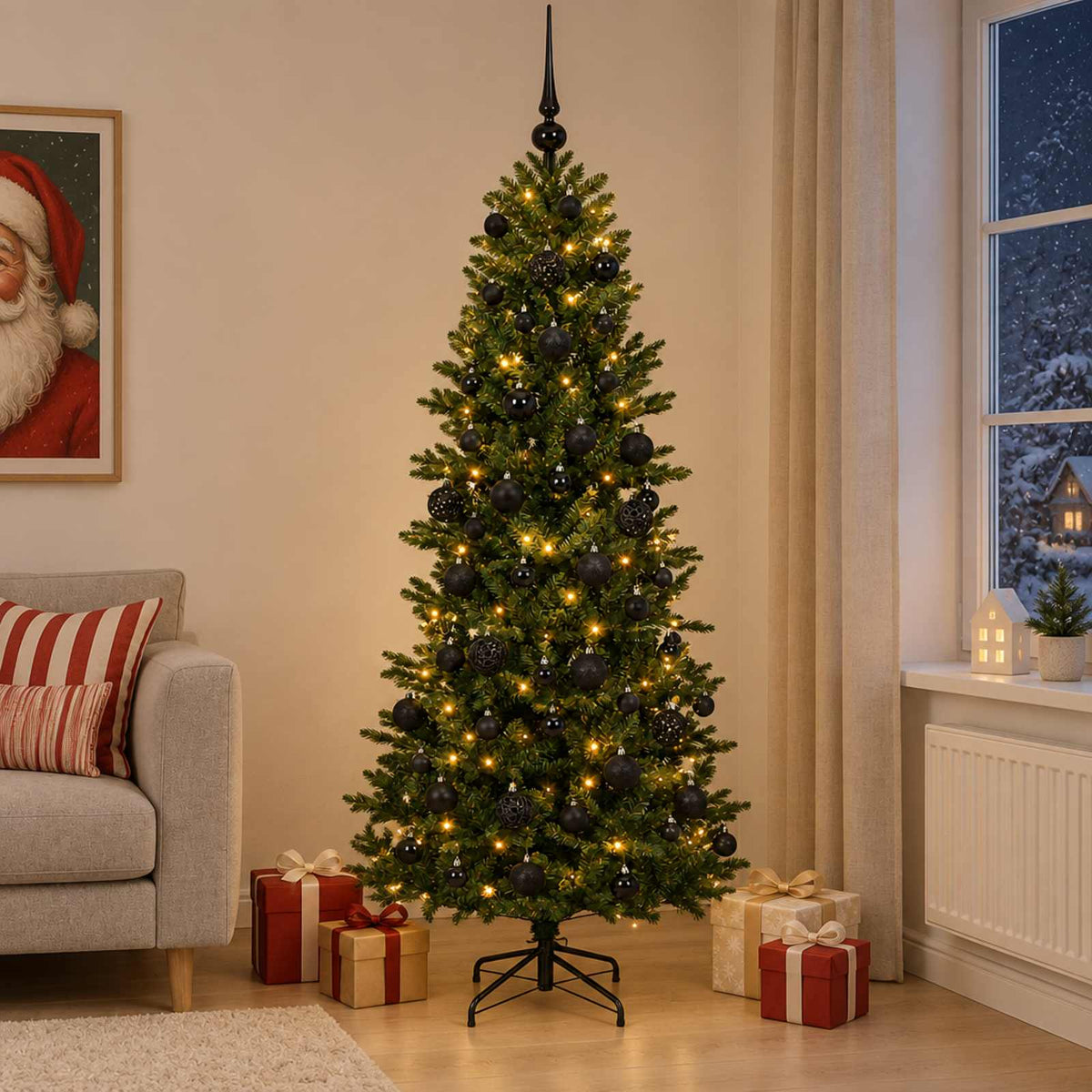 Artificial Christmas Tree with Bauble 180 cm 300 LEDs