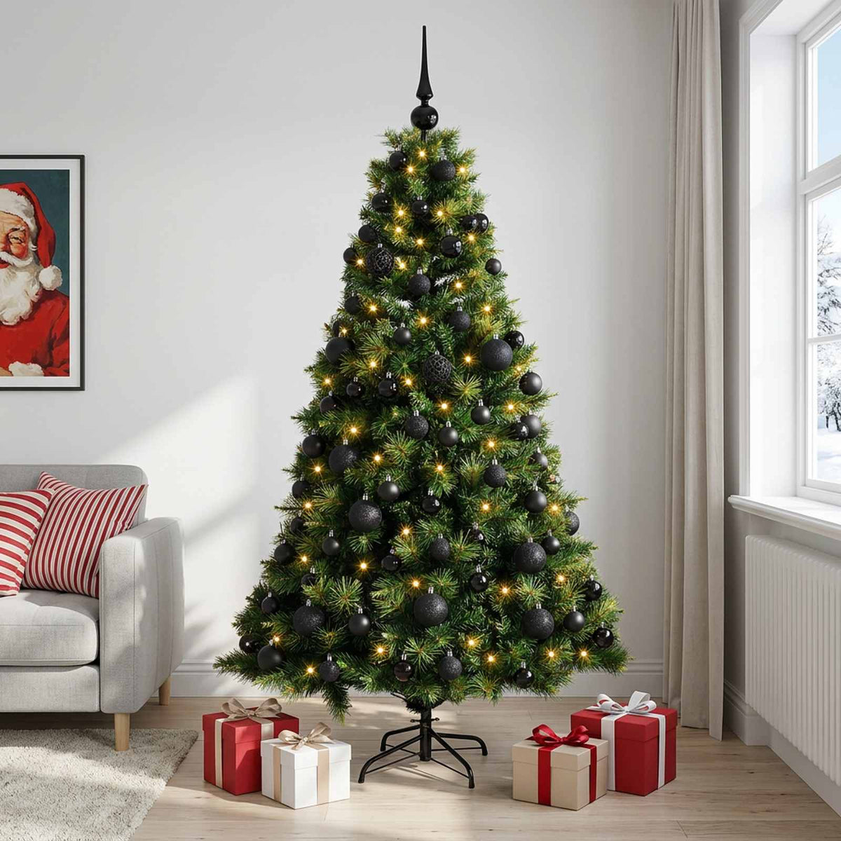 Artificial Christmas Tree with Bauble 210 cm 300 LEDs