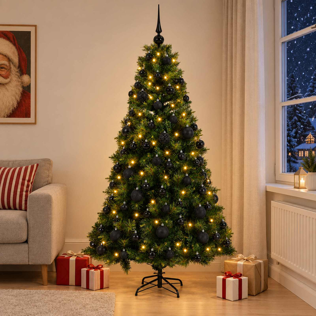 Artificial Christmas Tree with Bauble 180 cm 300 LEDs