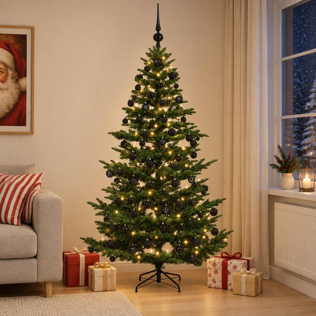 Artificial Christmas Tree with Bauble 180 cm 300 LEDs