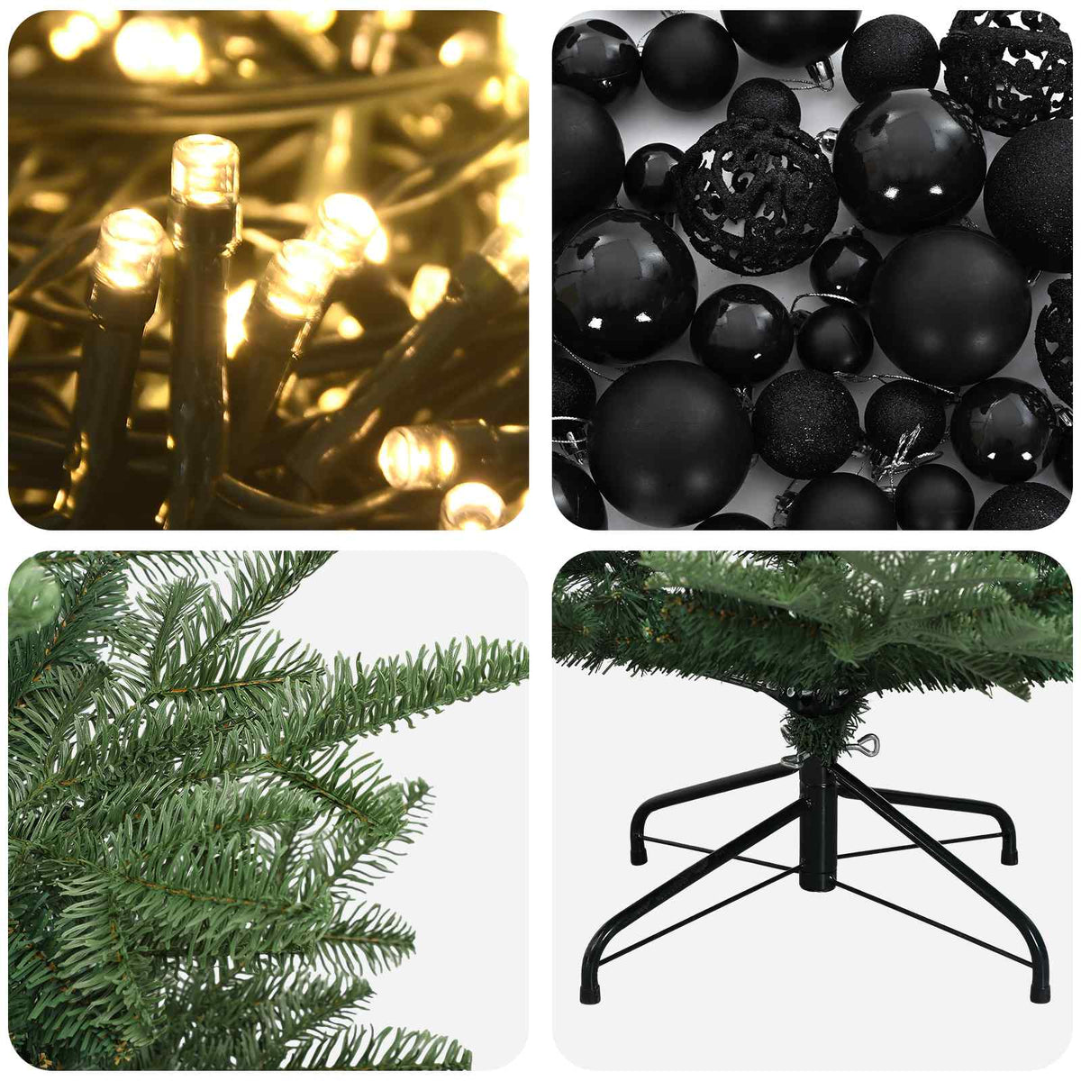 Artificial Christmas Tree with Bauble 180 cm 300 LEDs