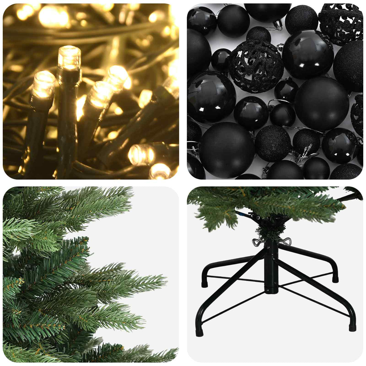 Artificial Christmas Tree with Bauble 210 cm 300 LEDs