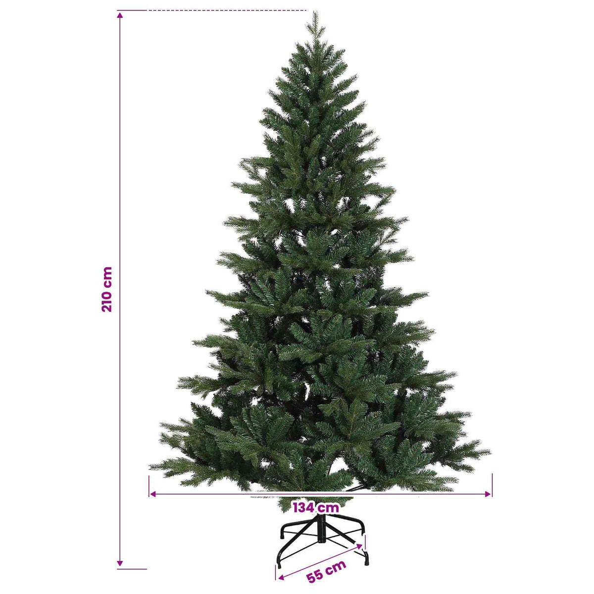 Artificial Christmas Tree with Bauble 210 cm 300 LEDs