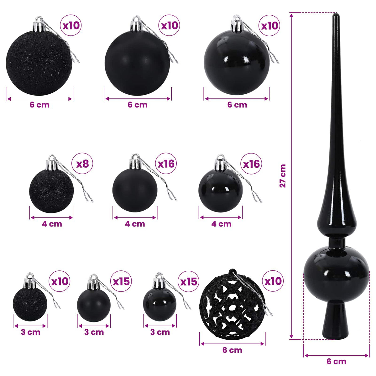 Artificial Christmas Tree with Bauble 240 cm 300 LEDs