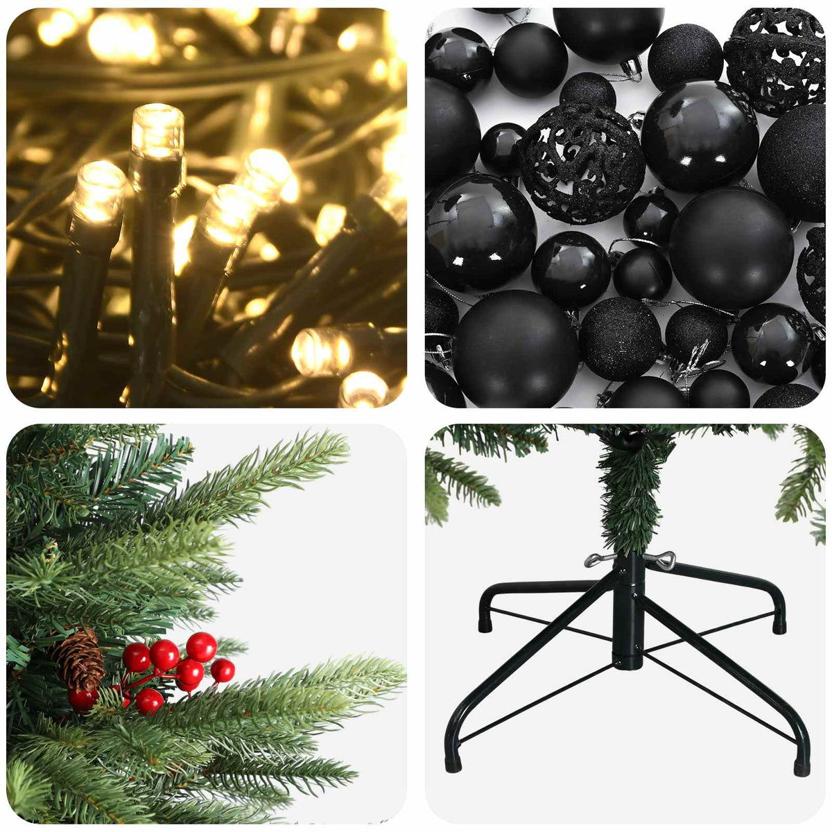 Artificial Christmas Tree with Bauble 210 cm 300 LEDs