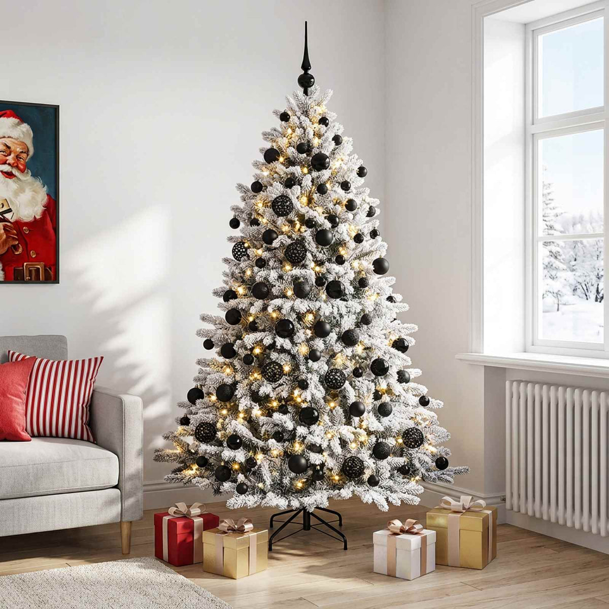 Artificial Christmas Tree with Bauble 210 cm 300 LEDs