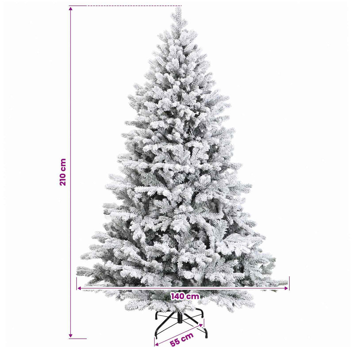 Artificial Christmas Tree with Bauble 210 cm 300 LEDs