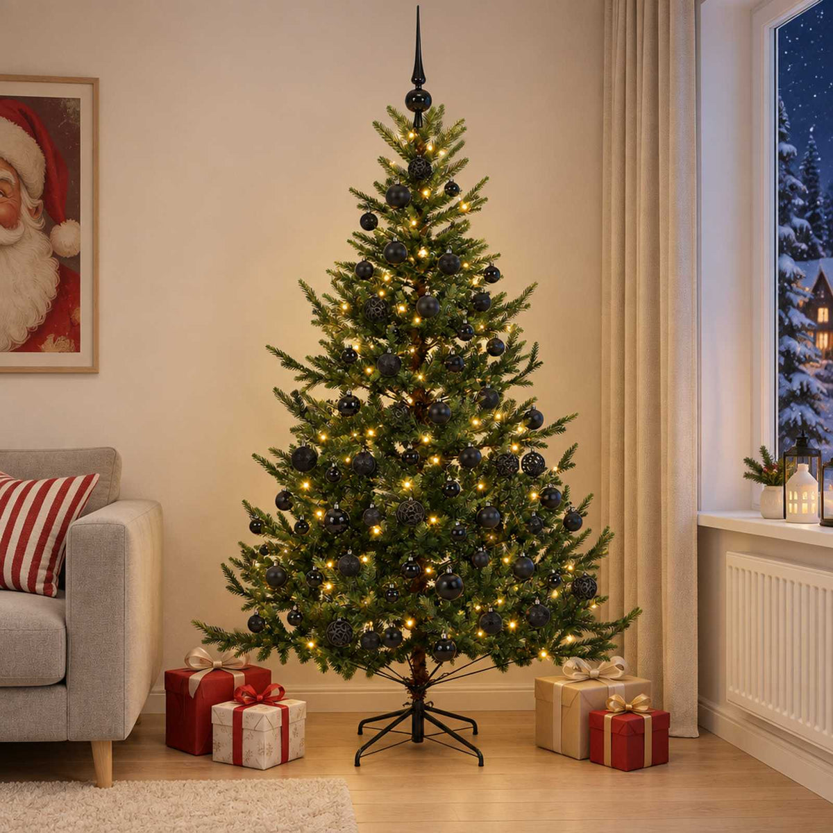 Artificial Christmas Tree with Bauble 180 cm 300 LEDs
