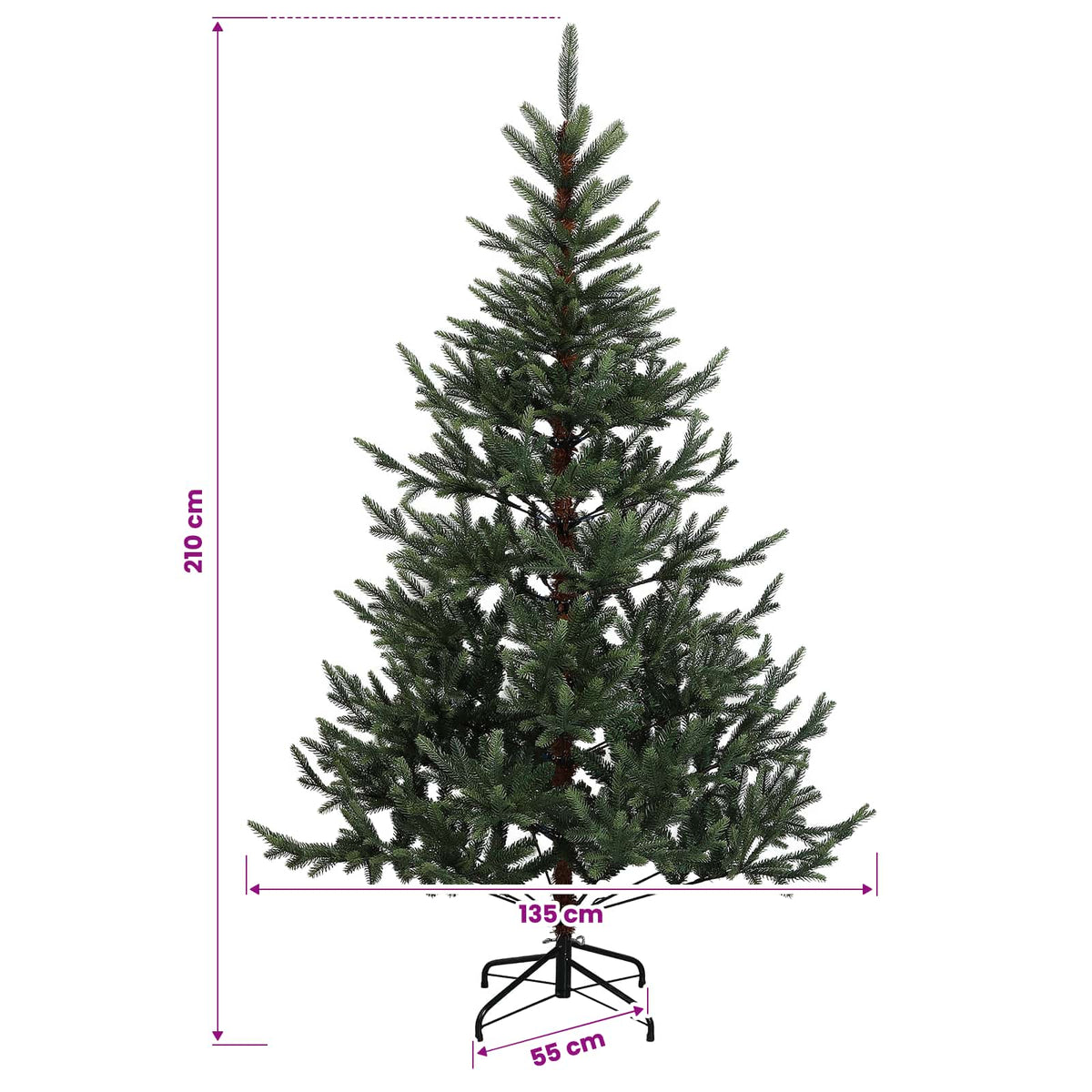 Artificial Christmas Tree with Bauble 210 cm 300 LEDs