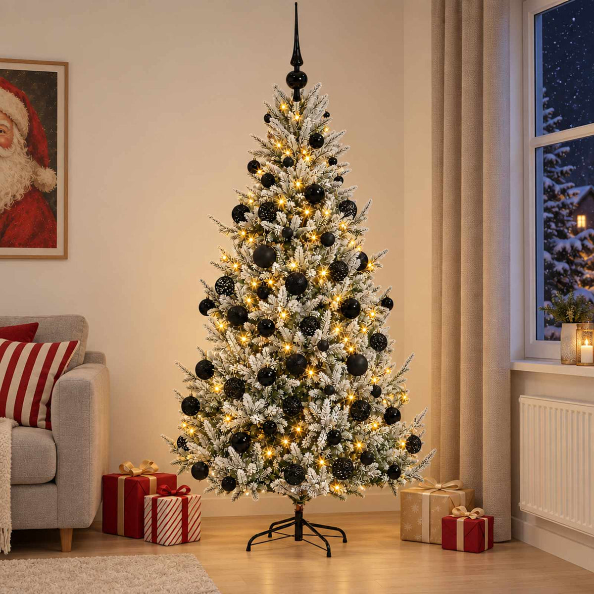 Artificial Christmas Tree with Bauble 210 cm 300 LEDs