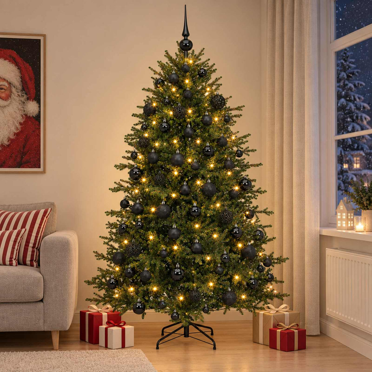 Artificial Christmas Tree with Bauble 210 cm 300 LEDs