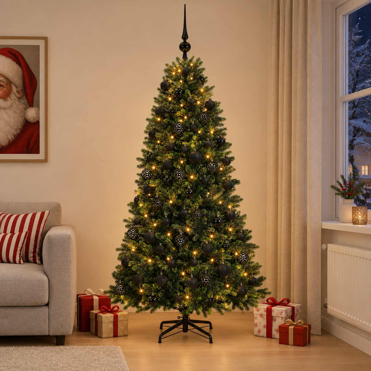 Artificial Christmas Tree with Bauble 180 cm 300 LEDs