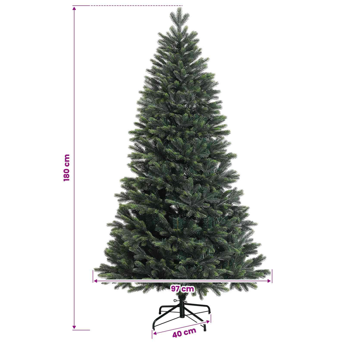 Artificial Christmas Tree with Bauble 180 cm 300 LEDs