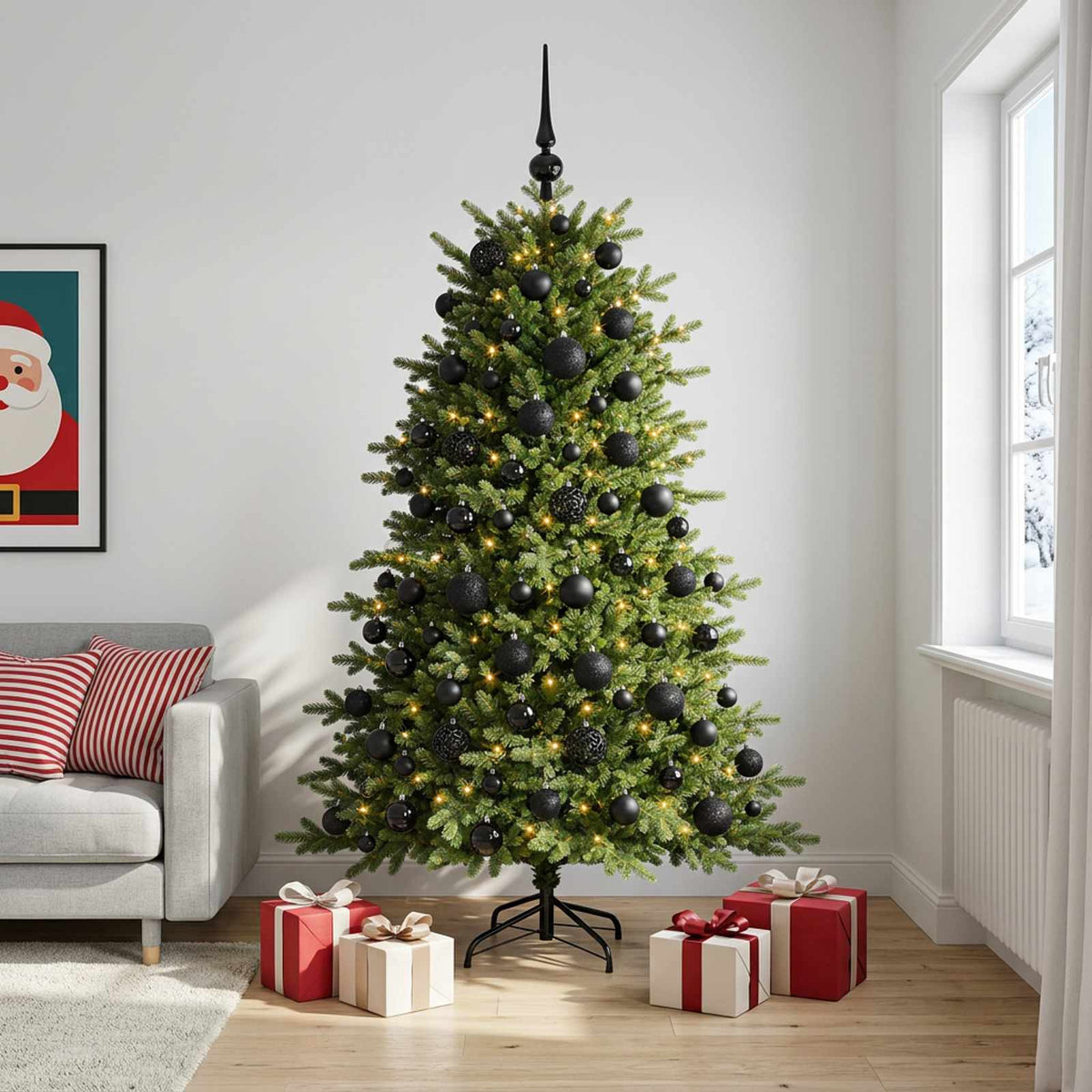 Artificial Christmas Tree with Bauble 210 cm 300 LEDs