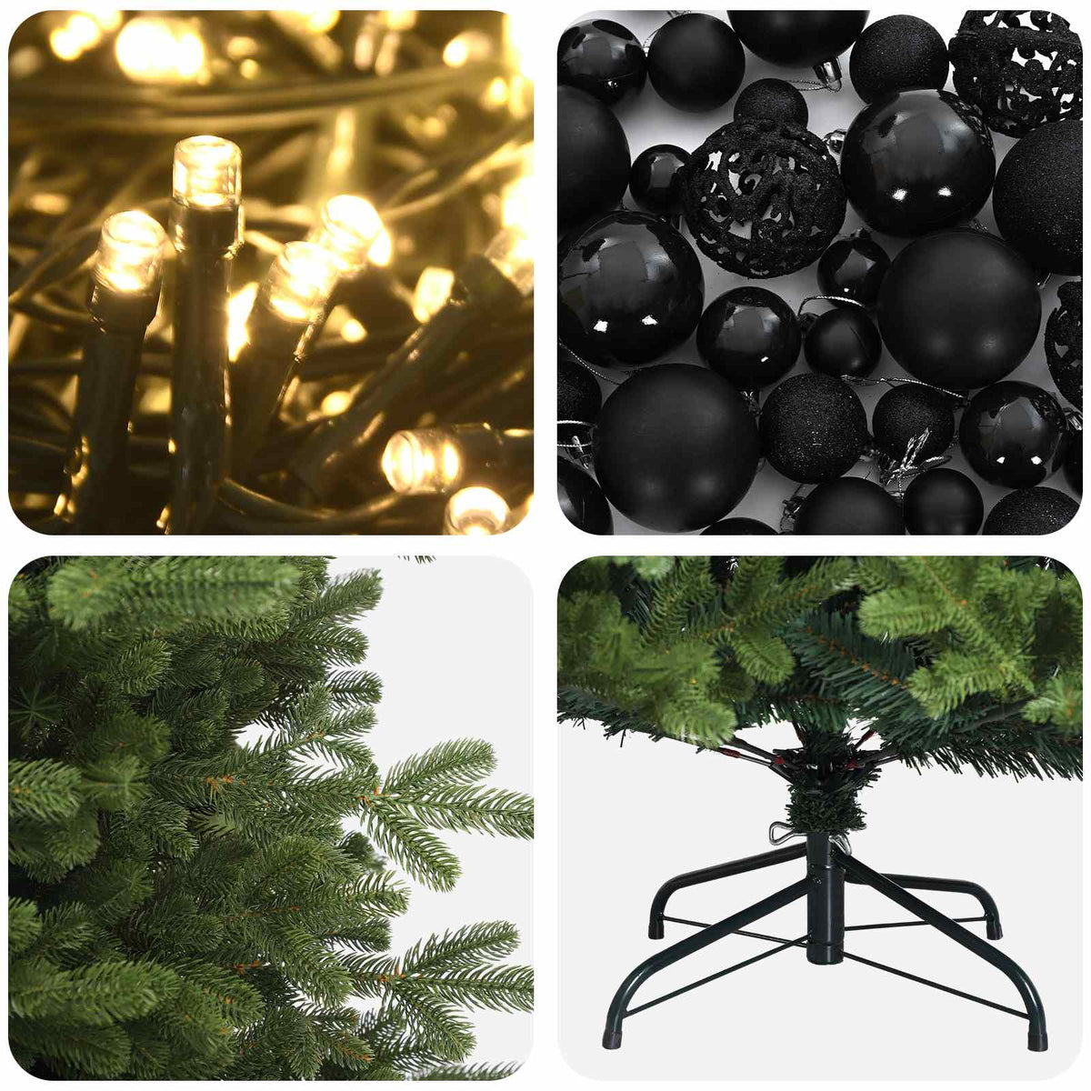 Artificial Christmas Tree with Bauble 180 cm 300 LEDs