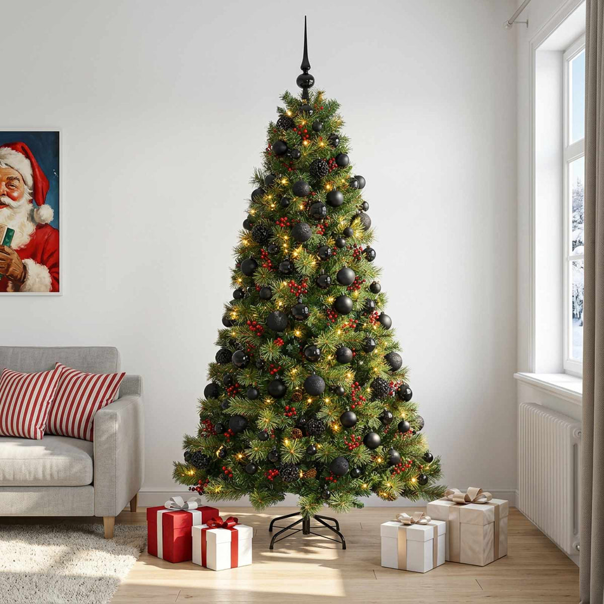 Artificial Christmas Tree with Bauble 180 cm 300 LEDs