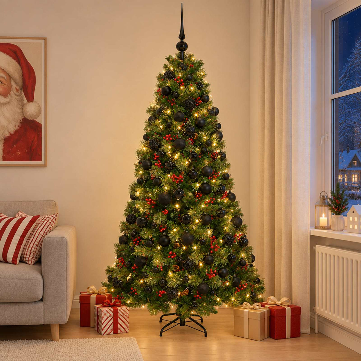Artificial Christmas Tree with Bauble 180 cm 300 LEDs
