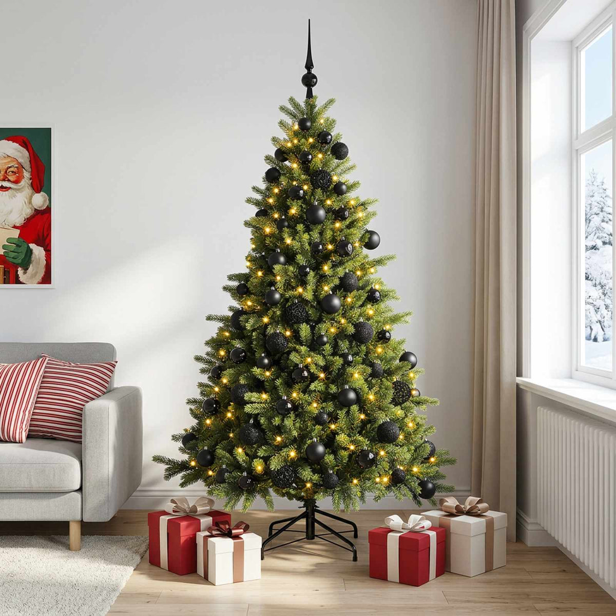 Artificial Christmas Tree with Bauble 240 cm 300 LEDs