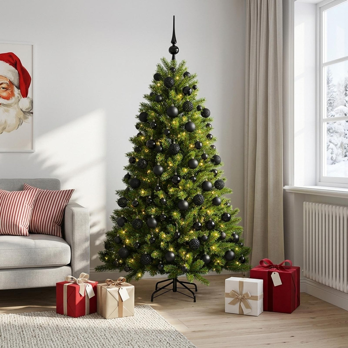 Artificial Christmas Tree with Bauble 210 cm 300 LEDs