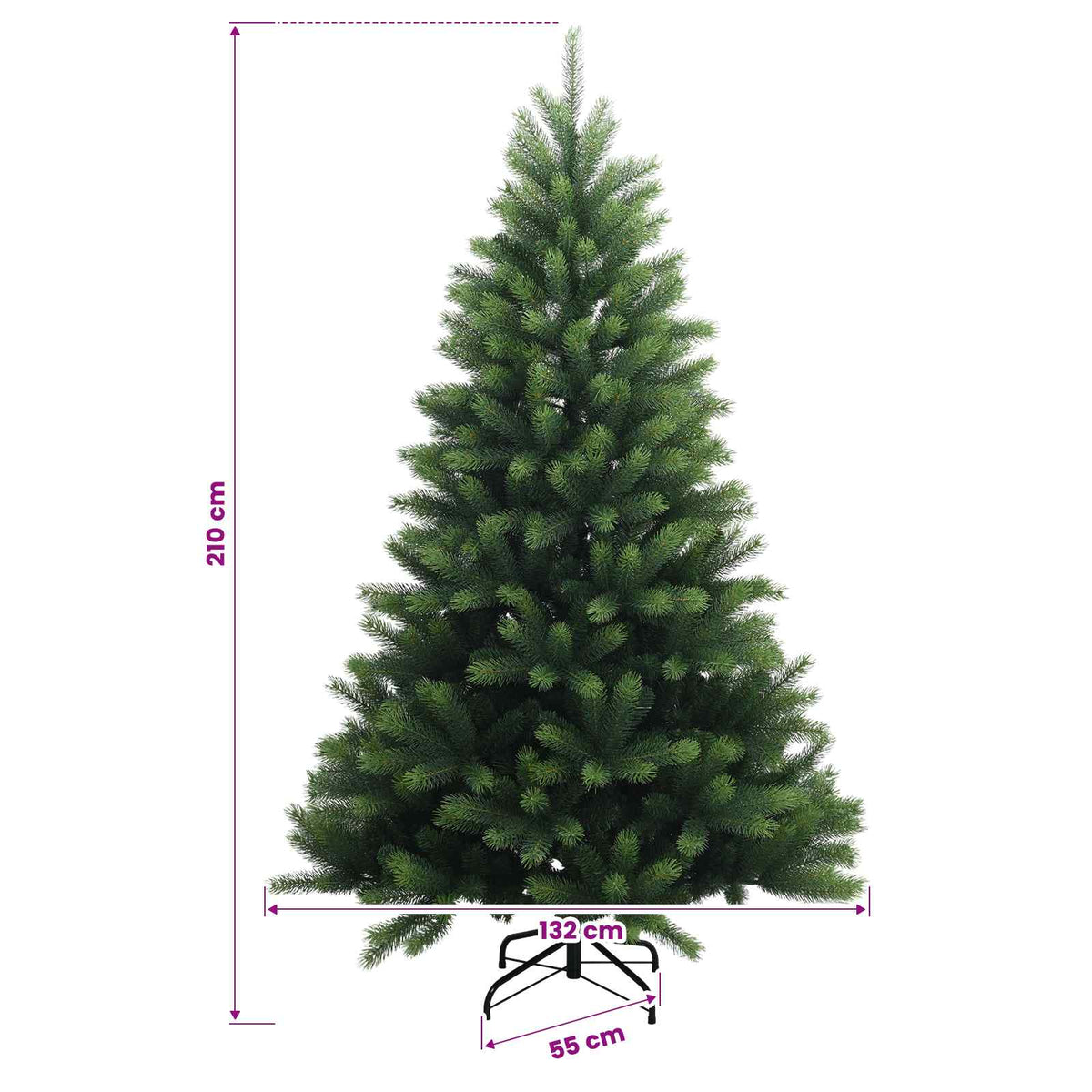 Artificial Christmas Tree with Bauble 210 cm 300 LEDs