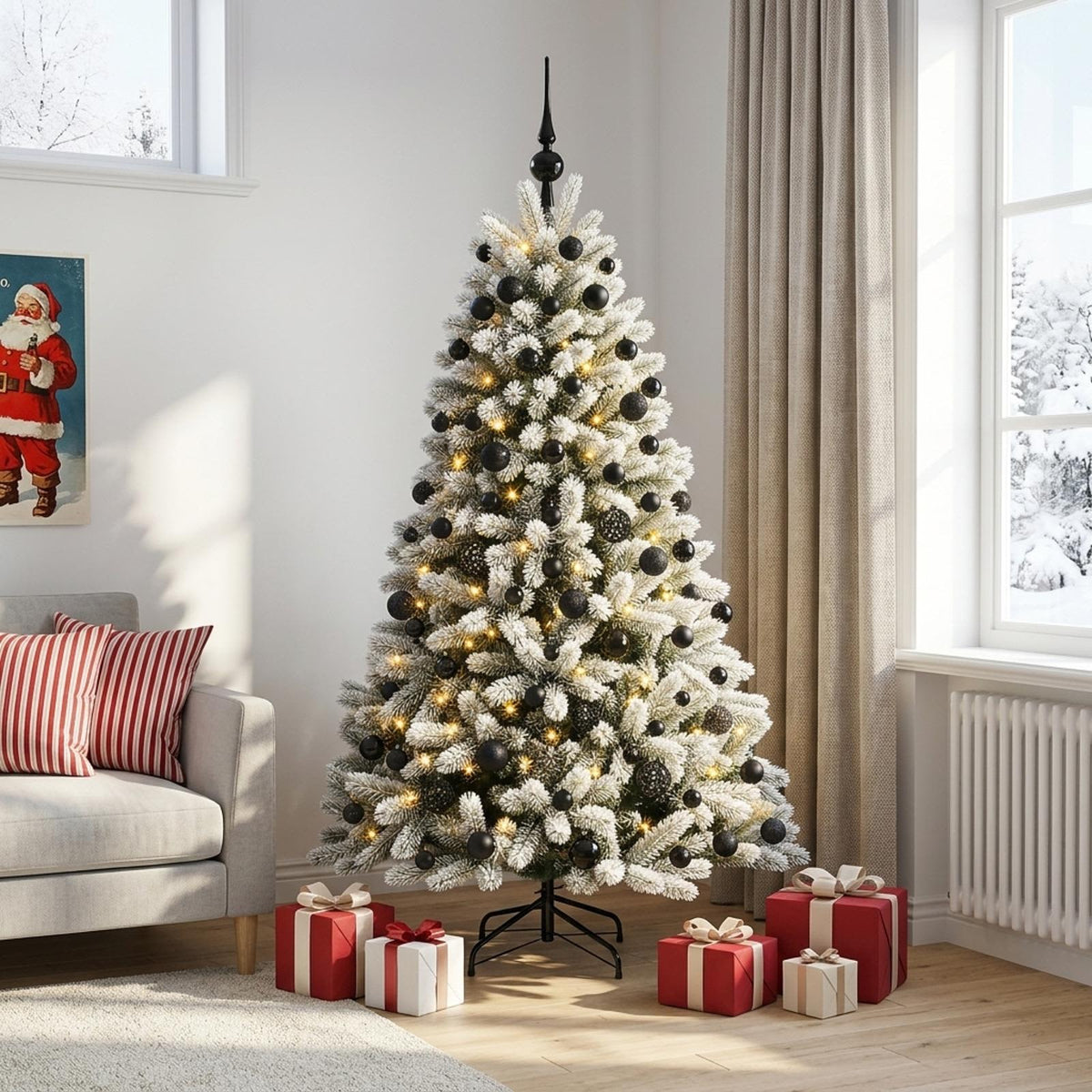 Artificial Christmas Tree with Bauble 210 cm 300 LEDs