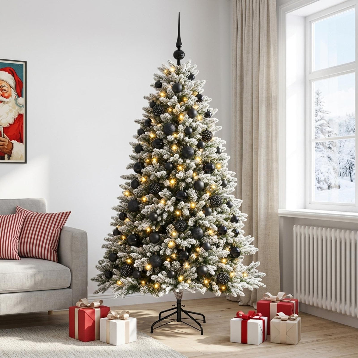 Artificial Christmas Tree with Bauble 210 cm 300 LEDs