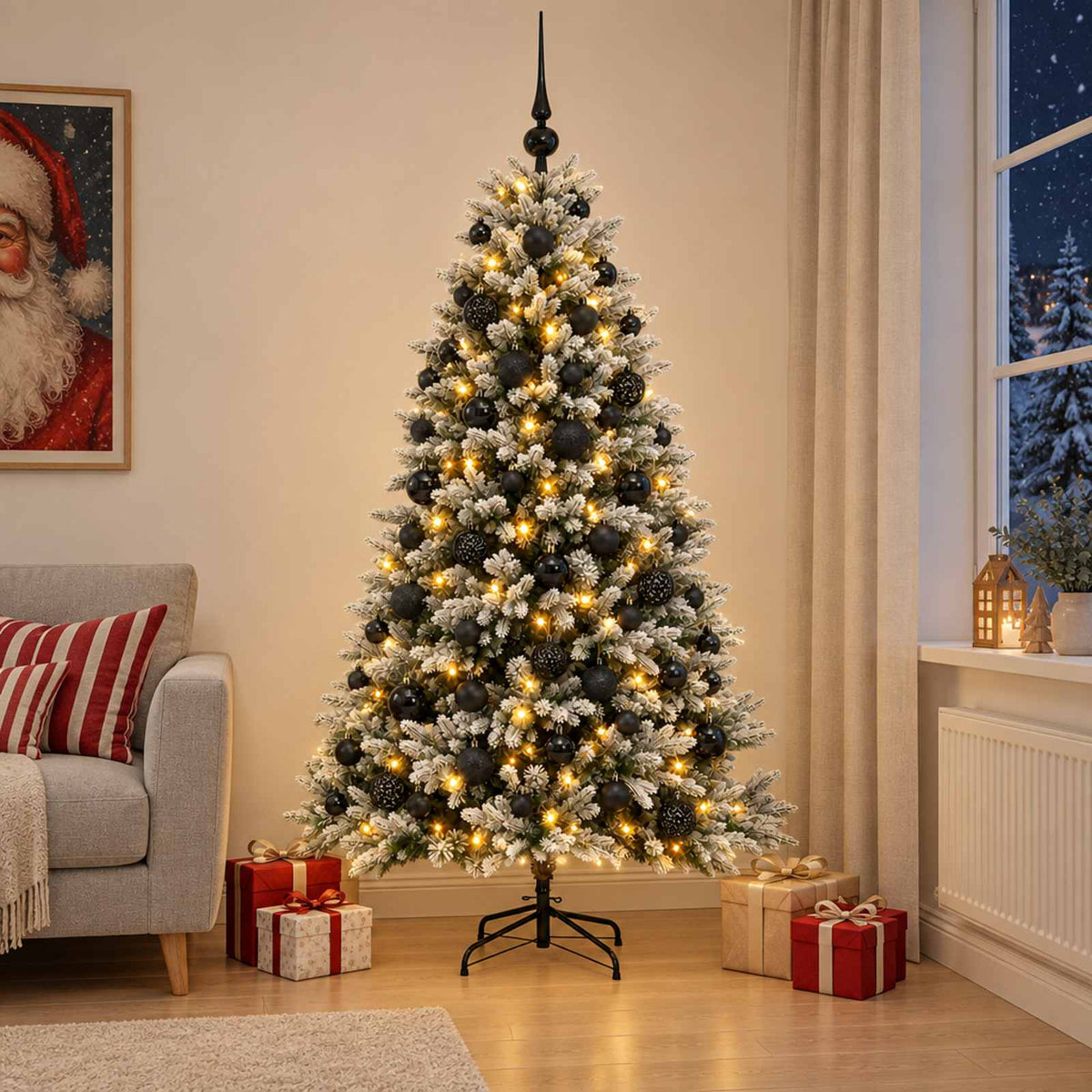 Artificial Christmas Tree with Bauble 240 cm 300 LEDs