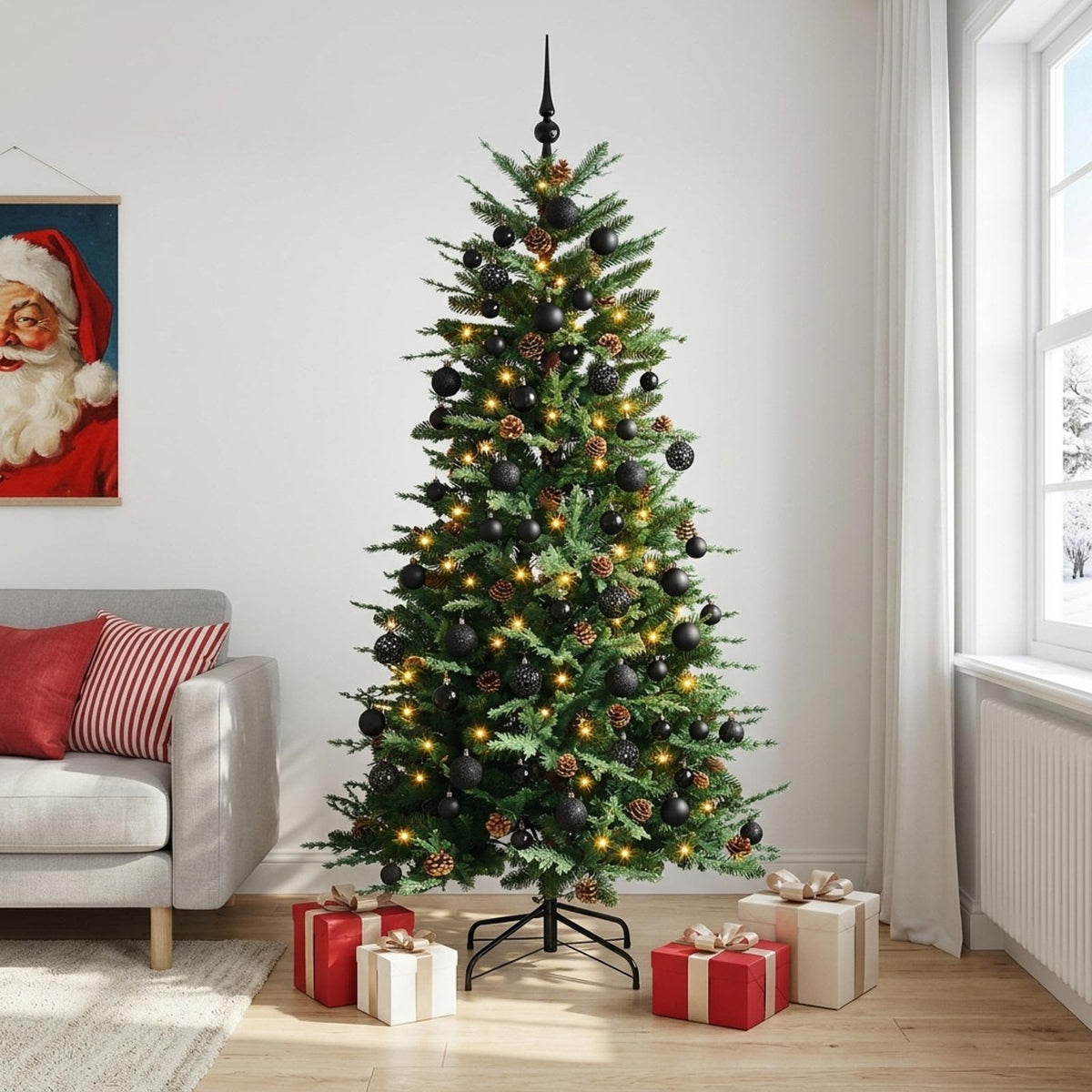 Artificial Christmas Tree with Bauble 240 cm 300 LEDs