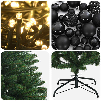 Artificial Christmas Tree Mid-green with Bauble 210 cm 300 LEDs