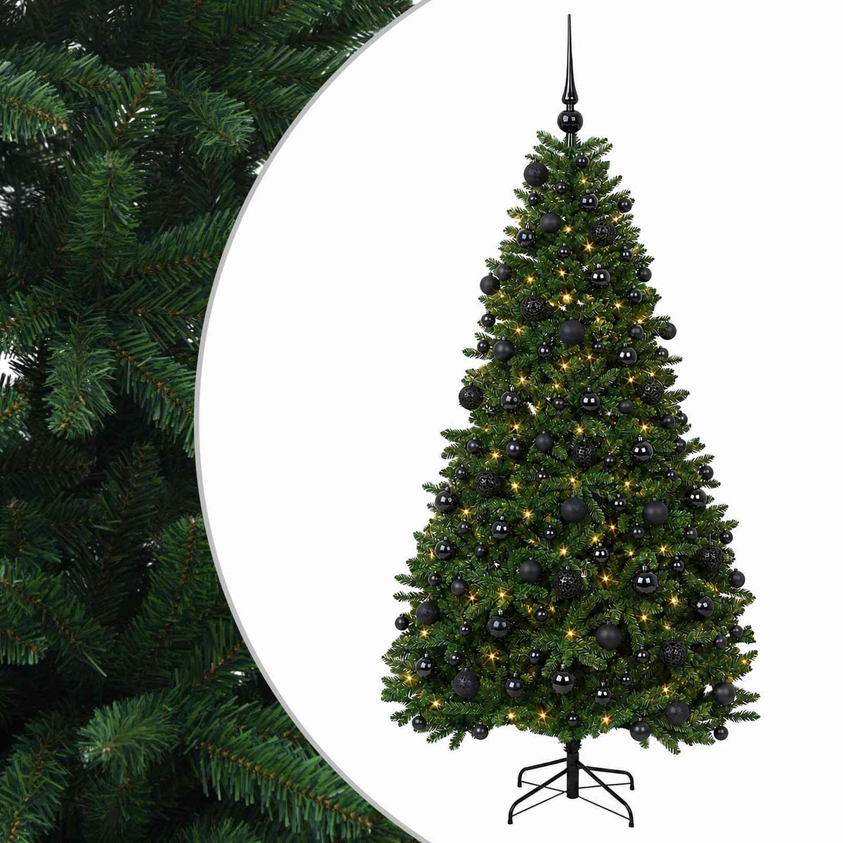 Artificial Christmas Tree Mid-green with Bauble 210 cm 300 LEDs