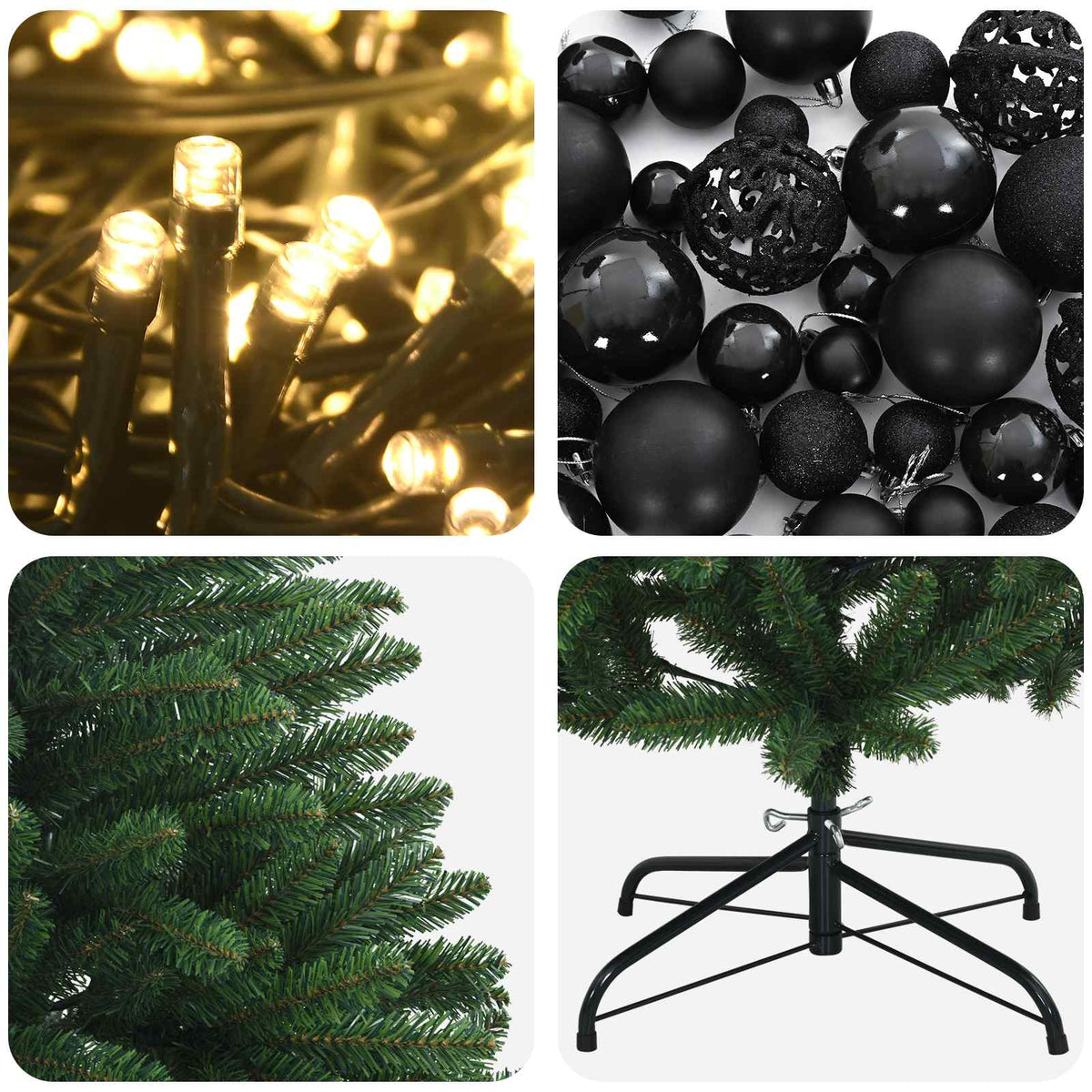 Artificial Christmas Tree Mid-green with Bauble 240 cm 300 LEDs