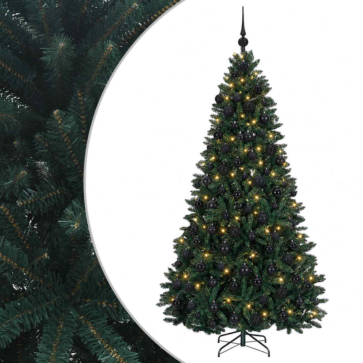 Artificial Christmas Tree Dark Green with Bauble 210 cm